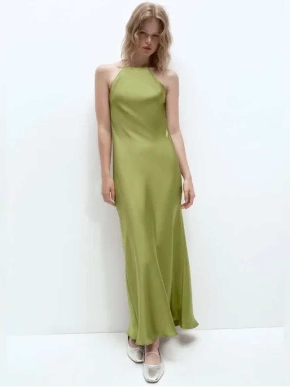 ZARA Satin Slip Dress with Spaghetti Straps NWT M - Picture 5 of 16